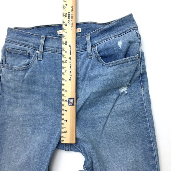 Levi's 724 Women's Straight Leg Jeans High Rise Distressed Light Wash 29 x 33 - Picture 6 of 8